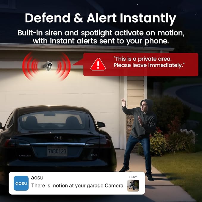 aosu Solar Security Cameras Wireless Outdoor, 2K HD Home Security Camera System - Image 9