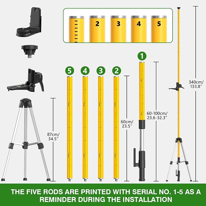 Alloyman 4x360°Self Leveling Laser Level, 12 Ft./3.7M Professional Laser Level - Image 9