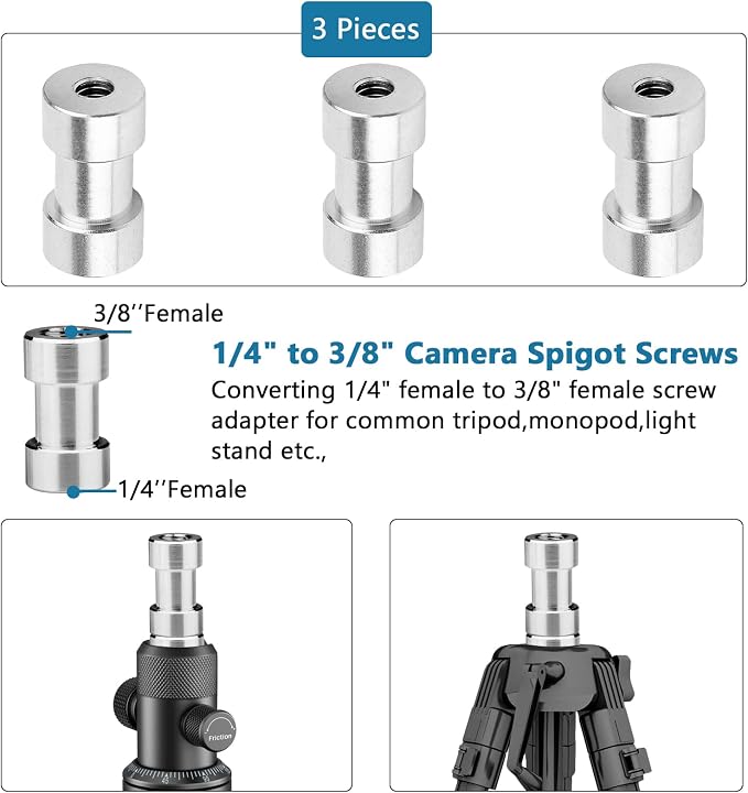 ChromLives Camera Tripod Adapter, 1/4 to 3/8 Hot Shoe Adapter, Tripod Mount - Image 5