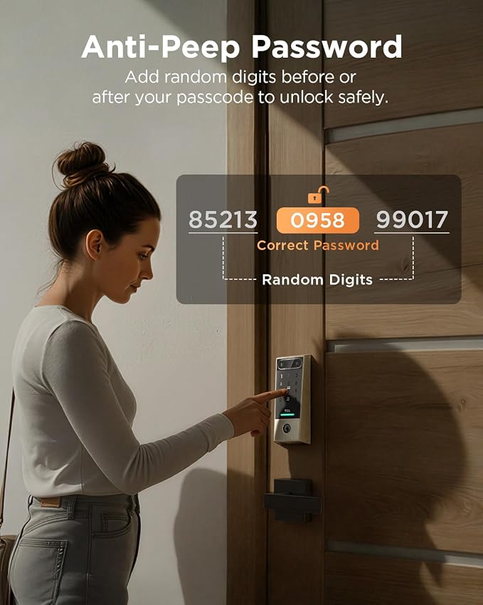 TCL D2 Pro Smart Lock with Palm Vein Recognition, Keyless Entry Door Lock - Image 4