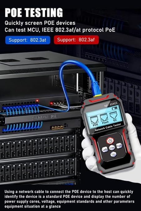 NF-859GS Network Cable Tester POE RJ45 RJ11 CAT5 CAT6 Supports Audio - Image 6