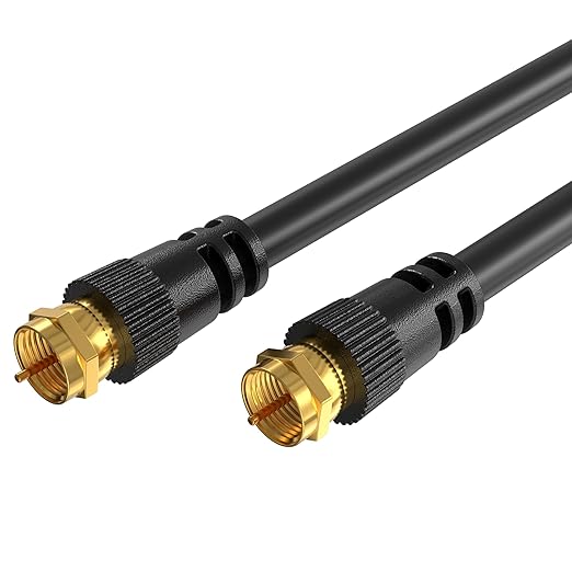 Cables Direct Online Pack of 10 x Coaxial Cables 75FT Black Coax RG6 Male F by CablesDirect