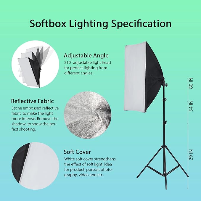 Photography Lighting kit with Backdrops, 8.5ftx10ft Backdrop Stand, 5 Tripod - Image 5
