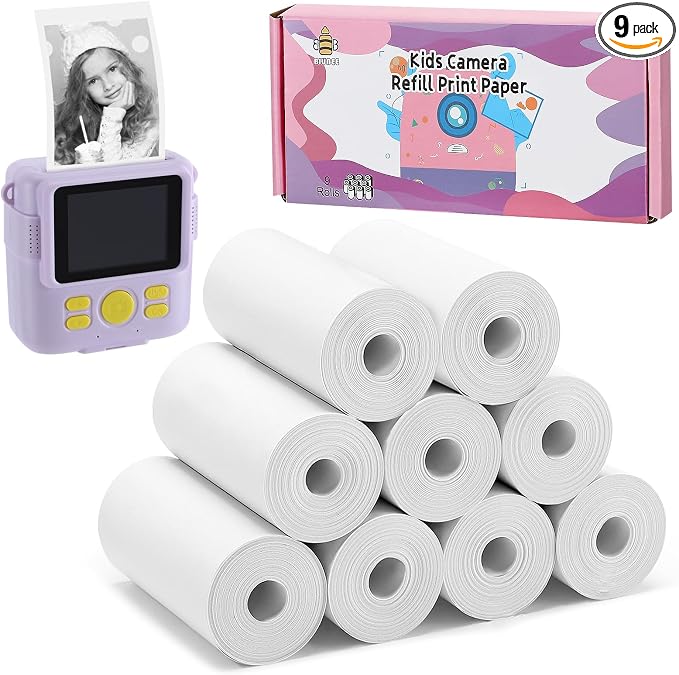 9 Rolls Kids Instant Camera Print Refill Paper by Biubee