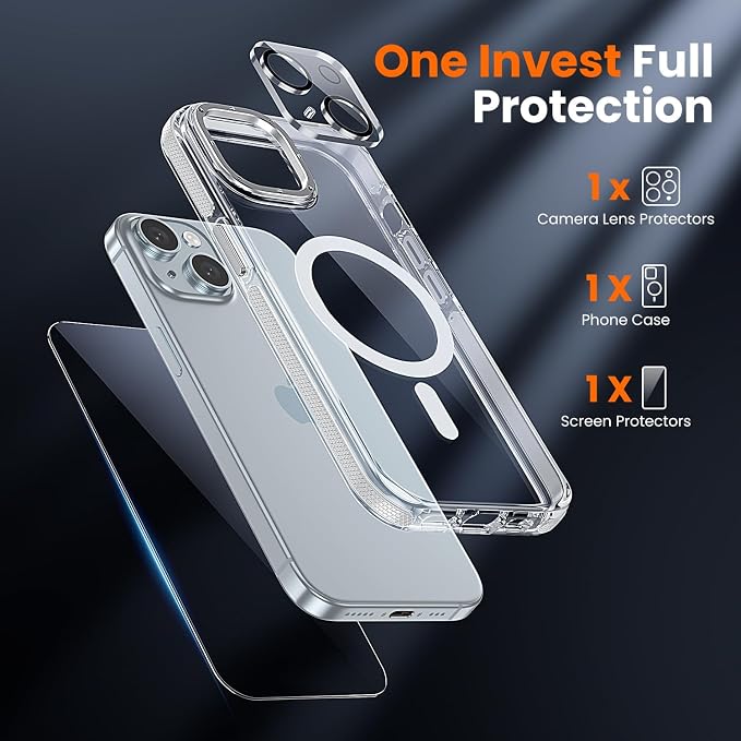 toushion 3 in 1 for iPhone 15 Case Clear - Image 2