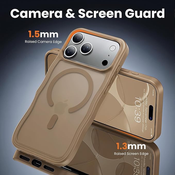 toushion for iPhone 17 Pro Case Cute Brown, Fits MagSafe, Matte Skin Feeling - Image 5