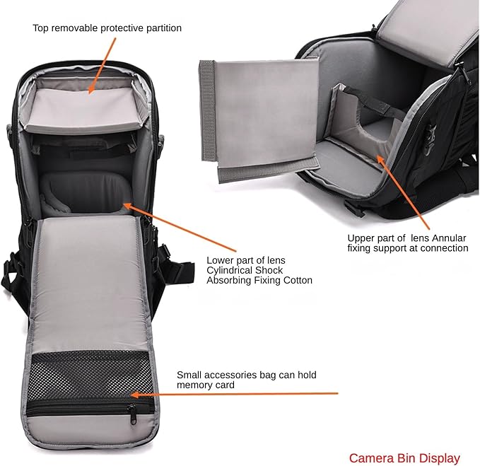 ZZQ&CCF Telephoto Lens Camera Backpack - Image 6