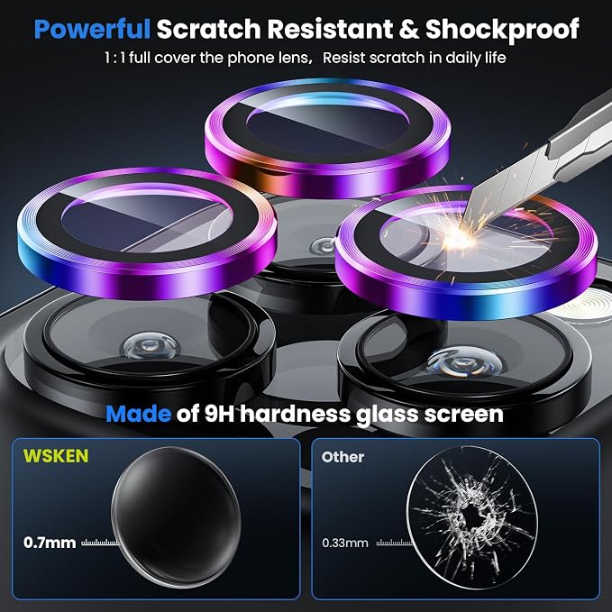 WSKEN for iPhone 16 Pro/iPhone 16 Pro Max Camera Lens Protector - Image 3