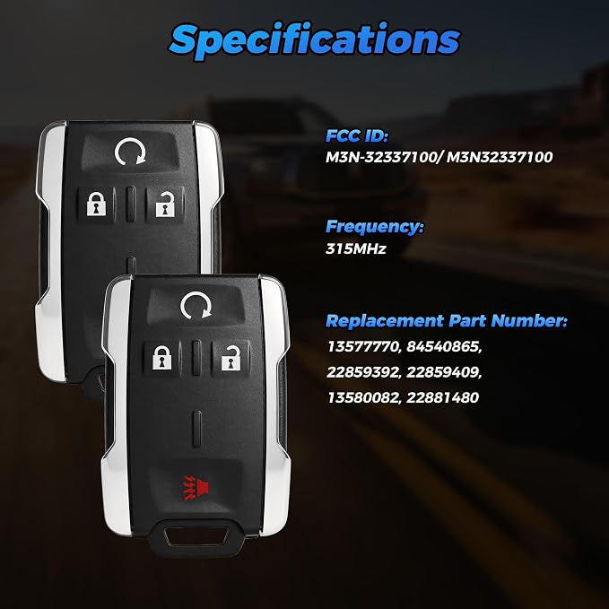 Key Fob 2Pcs M3N-32337100 13577770 Compatible - Image 4