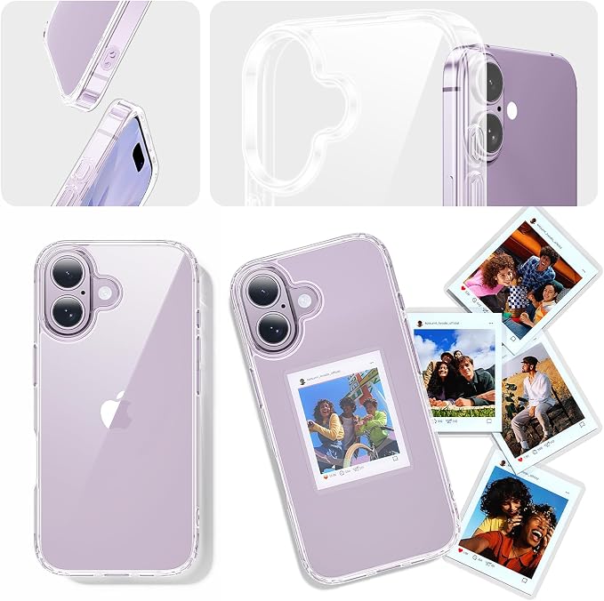 toushion 3 in 1 for iPhone Case Clear, Shockproof for iPhone 17, Transparent - Image 6