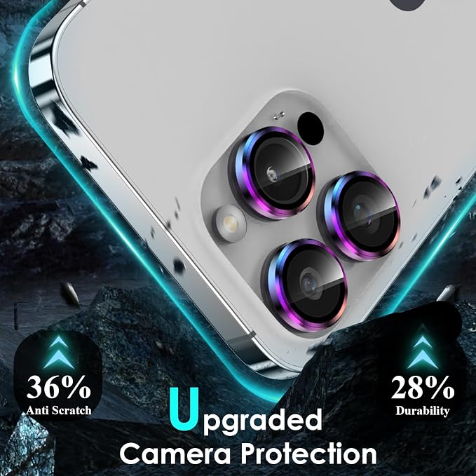 YWXTW CameraLens Protector, Tempered Glass Screen Metal Individual Cover - Image 3
