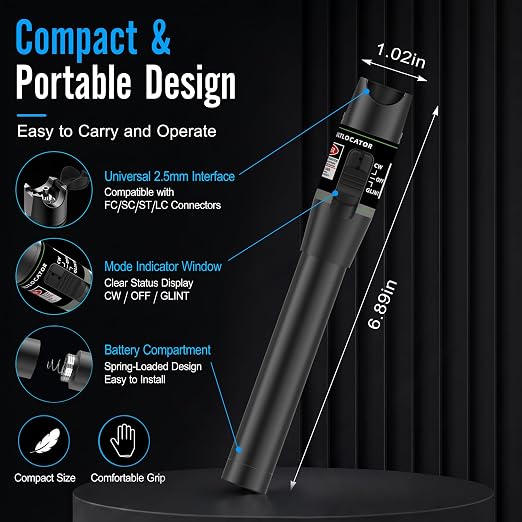2PCS Fiber Optic Visual Fault Locator Kit, VFL Pen Compatible - Image 6