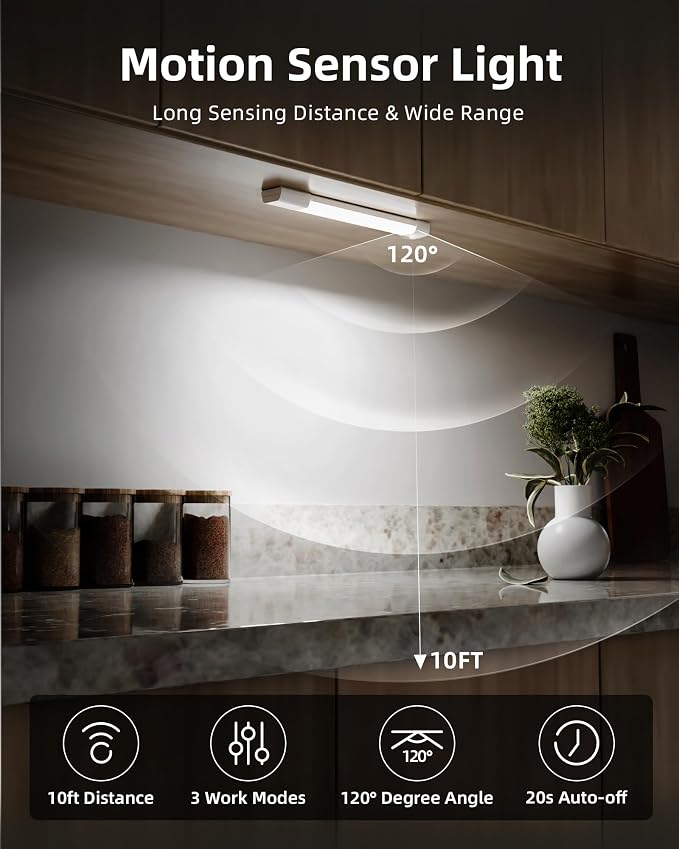 EZVALO Under Cabinet Lighting, Wireless Closet Lights, 50 LED Rechargeable - Image 2
