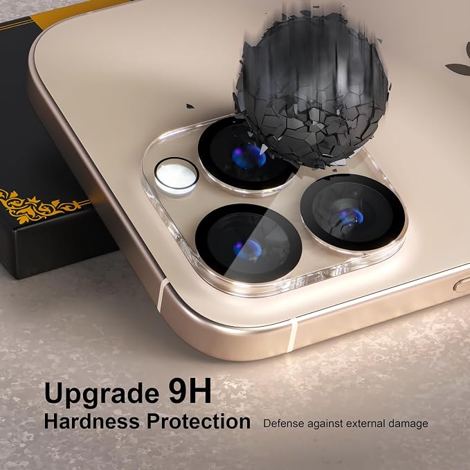 for 6 Pack iPhone 16 Pro/iPhone 16 Pro Max Camera Lens Protector 9H Tempered - Image 3