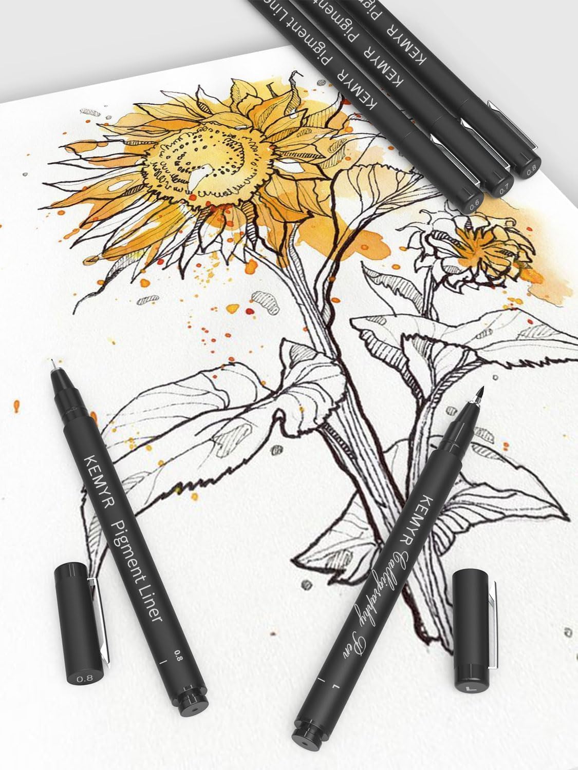 4 Micro Fine liner Drawing Art Pens Calligraphy Pens: 3.0 Size Black Art supplies Waterproof Archival Black Ink Markers For Artists,Use for Professional Watercolor,Sketching