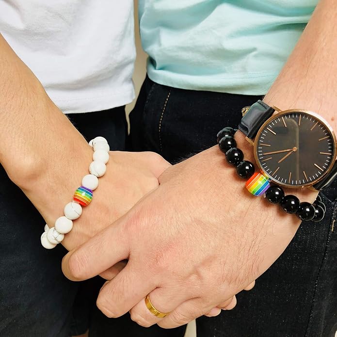 Nanafast Titanium Stainless Steel Rainbow LGBT Pride Bracelet Handmade Braided - Image 7
