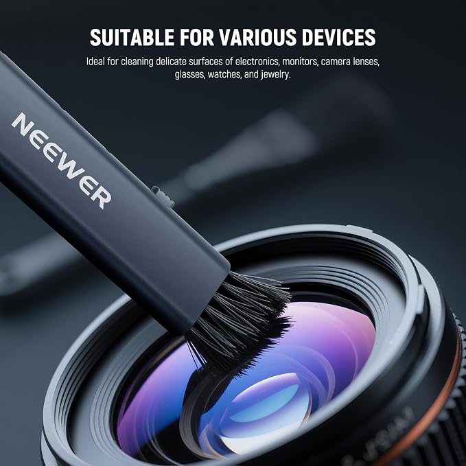 NEEWER 2 in 1 Camera Lens Cleaning Kit, 1x Lens Brush Pen + 1x Cleaning Cloth - Image 2