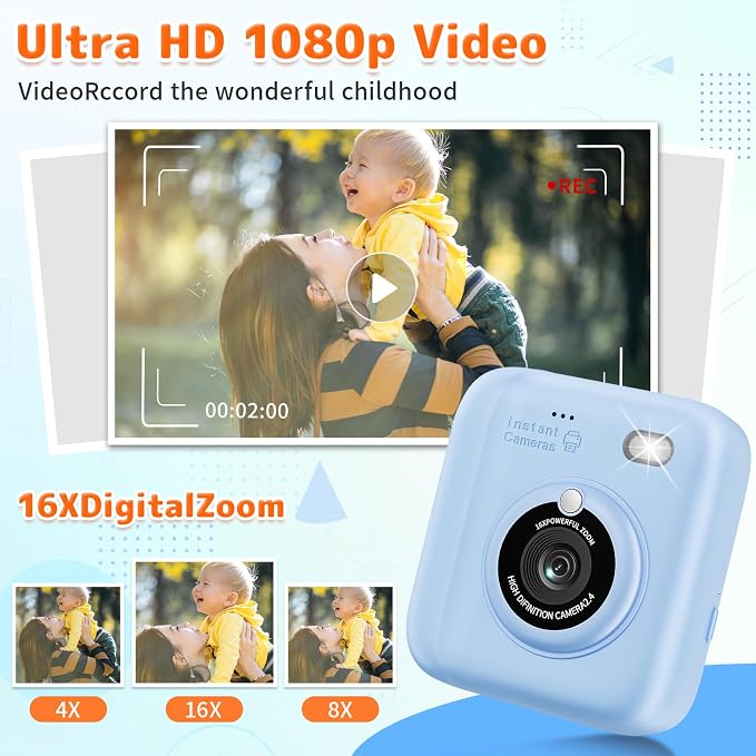 Instant Print Camera for Kids, Christmas Birthday Gifts for Girls Boys - Image 4
