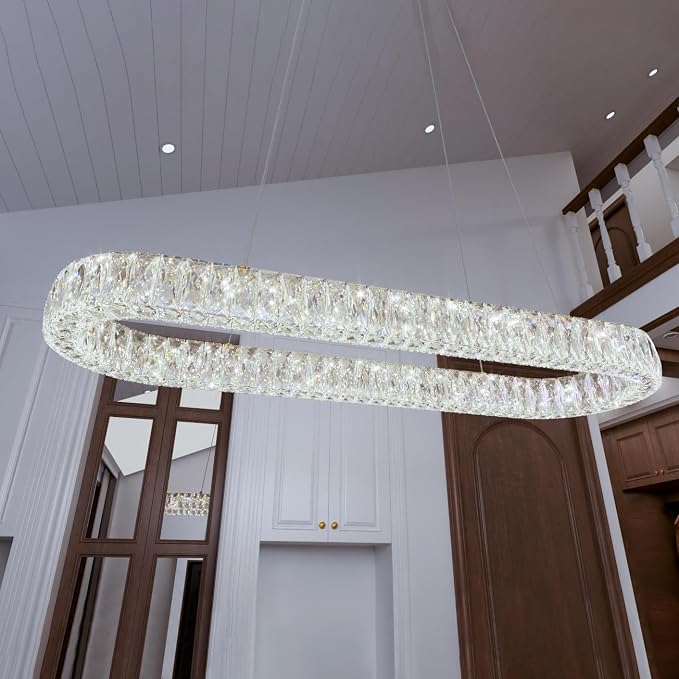 HAIXIANG LED Long Chandeliers for Dining Table Modern Chandelier Dimmable - Image 4