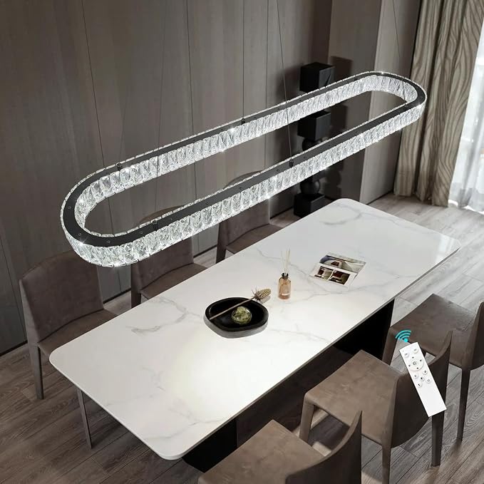 HAIXIANG Crystal 59 Inch Long Chandelier Modern Dimmable LED Chandeliers - Image 6