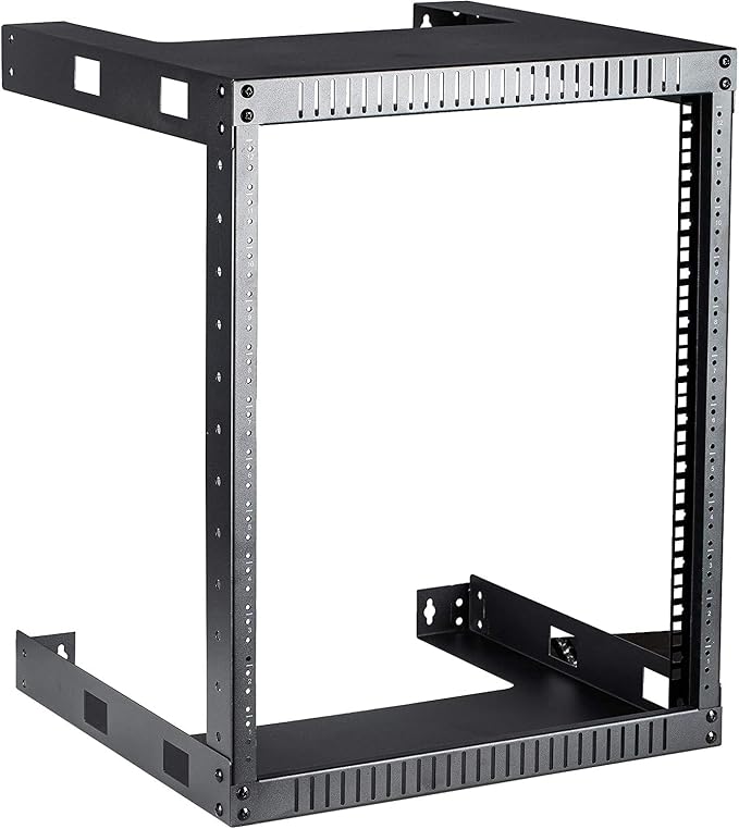 Kenuco Black 12U Wall Mount Open Frame Steel Network Equipment Rack 17.75 Inch by KENUCO
