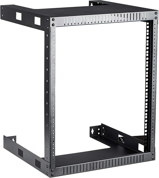 Kenuco Black 12U Wall Mount Open Frame Steel Network Equipment Rack 17.75 Inch by KENUCO