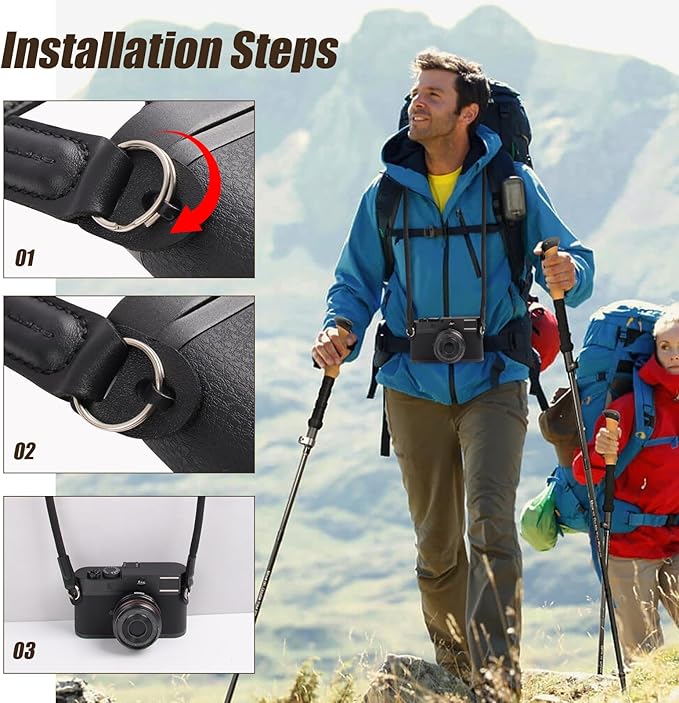 ARVOK 2 Pack Camera Strap with Camera Wrist Strap, 110cm Climbing Rope Camera - Image 5