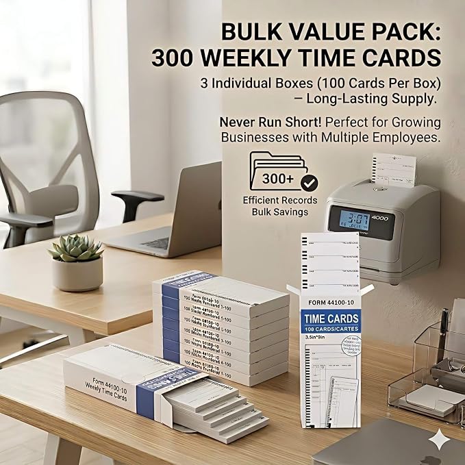 44100-10 Employee Time Cards, 2 Boxes of 100 - Image 2