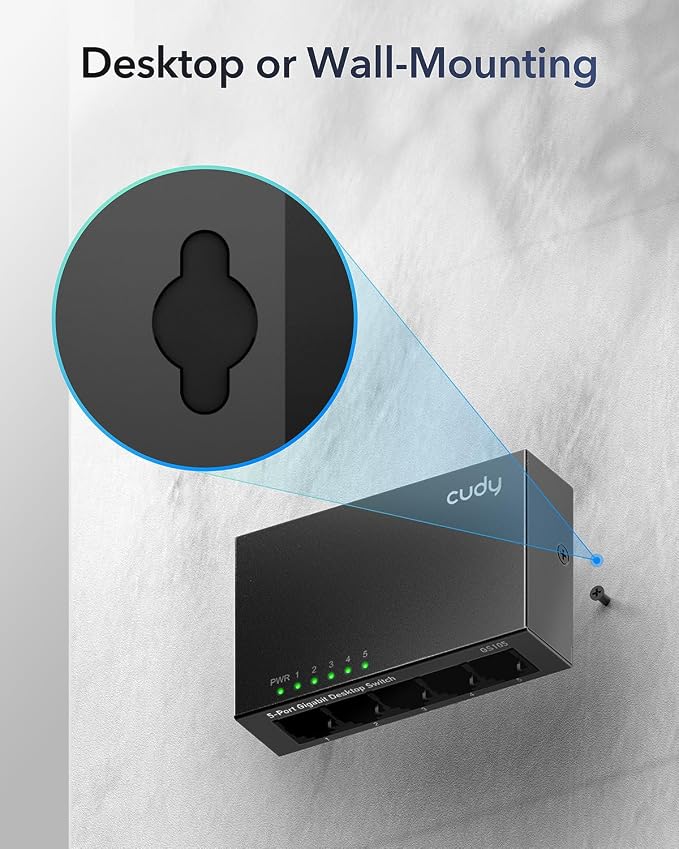 Cudy GS105 5-Port Gigabit Unmanaged Ethernet Switch, Network Hub, Ethernet - Image 7