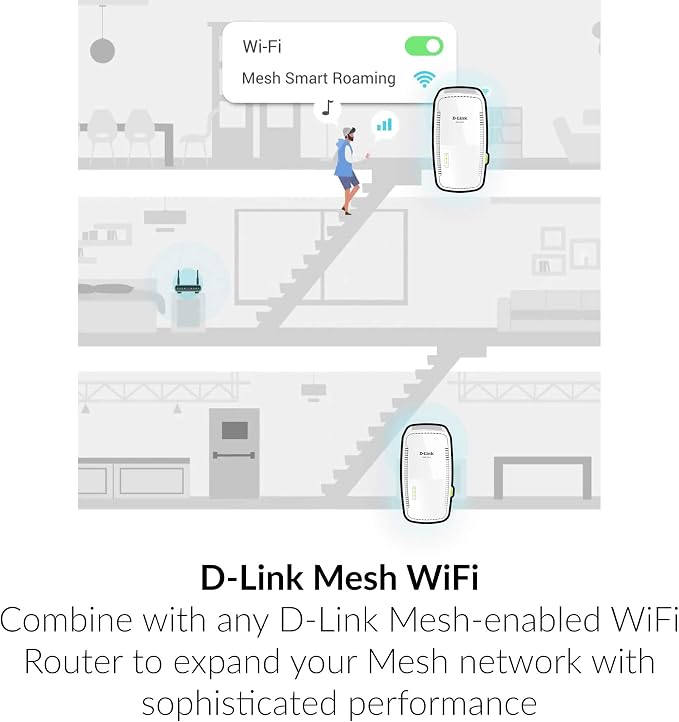 D-Link DAP-1955-US, WiFi Range Extender Mesh Gigabit AC1900 Dual Band Plug In - Image 7