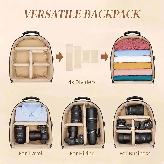 Small Camera Backpack Classic PU Leather - Image 6