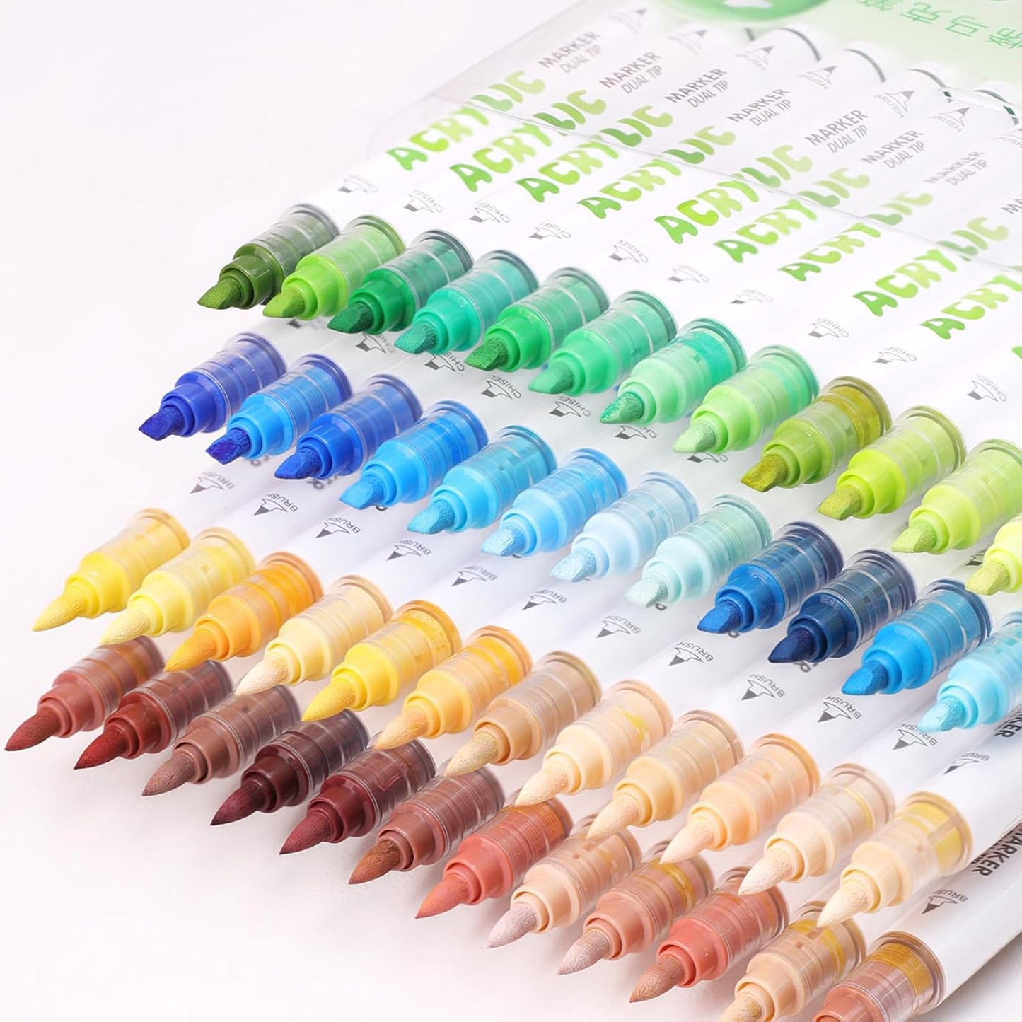 kander 12 Colors Dual Tip Acrylic Paint Markers, Red Color — Extra Fine & Soft Brush Pen Set with Direct Ink Flow for Sketching, Detailing, Coloring on Wood, Canvas, Rock, Glass, DIY Crafts