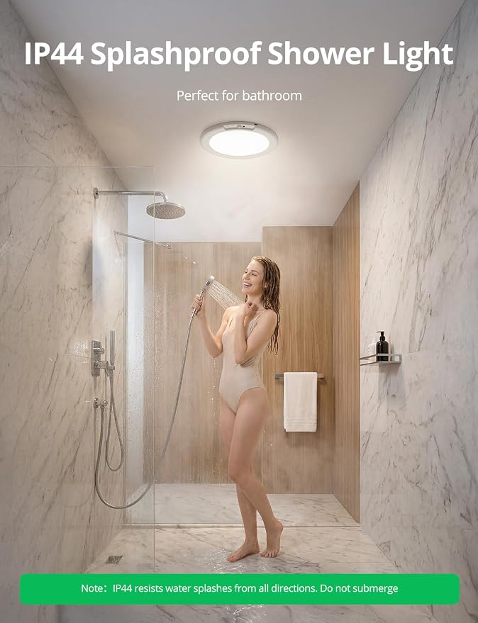Bojim Rechargeable Ceiling Lights Wireless Waterproof Shower Lighting Inside - Image 7