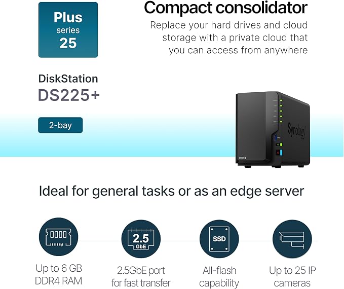 Synology DS225+ Private Cloud Media Server - Image 2