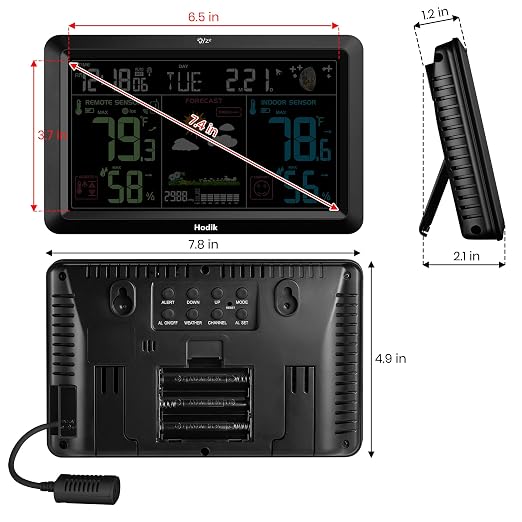 Weather Station Atomic Clock Indoor Outdoor Thermometer Wireless, Barometer - Image 9