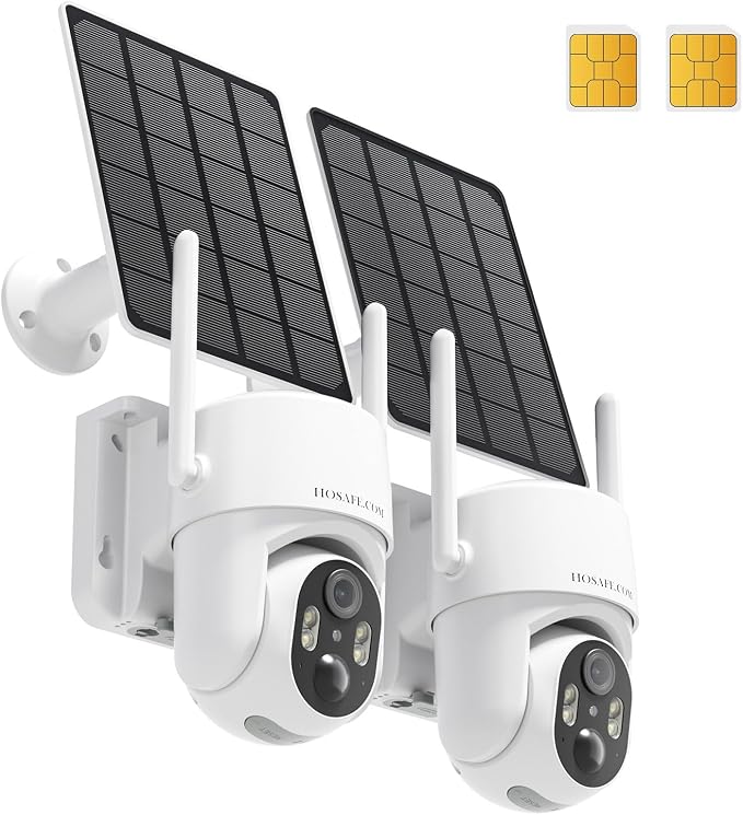 4G LTE Cellular Security Camera No Internet Needed, 2K Solar No wifi Security by HOSAFE