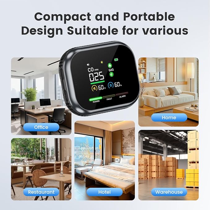 5 in 1 Indoor Air Quality Monitor, Portable Real-Time - Image 6