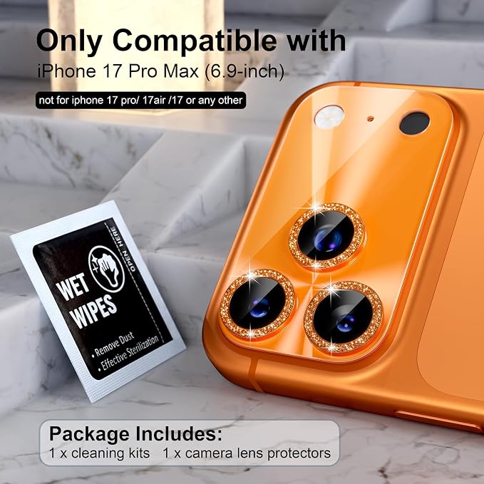 Choiche Compatible for iPhone 17 Pro Max Camera Lens Protector, Bling Camera - Image 2