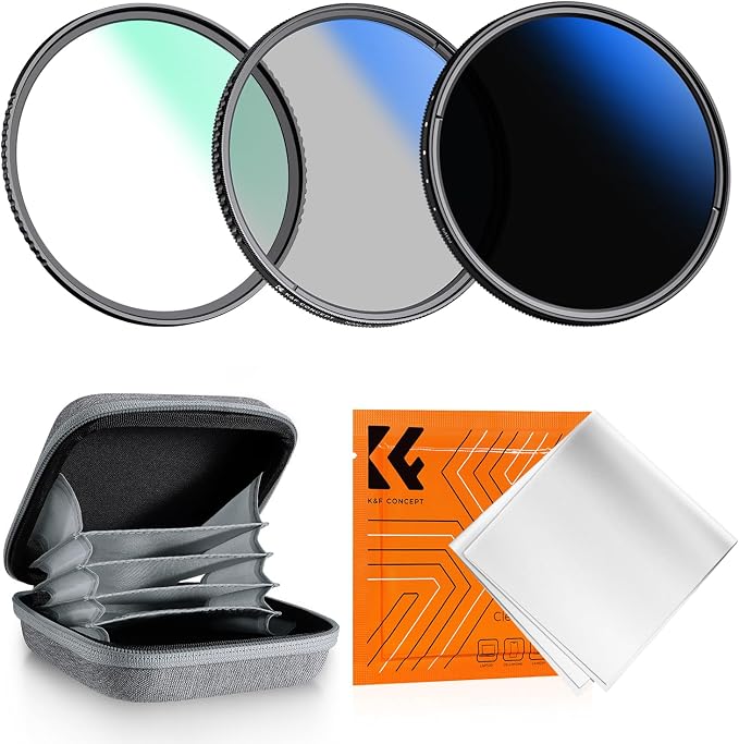 K&F Concept 49mm UV/CPL/ND2-400 Lens Filters Kit-18 Multi-Layer Coatings by KFCONCEPT