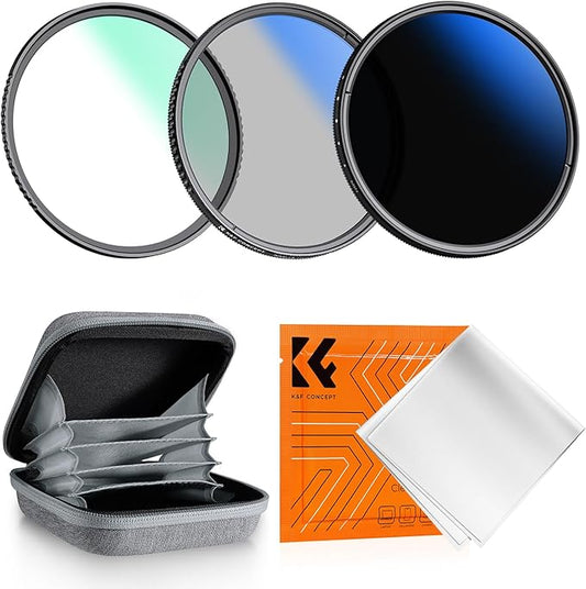 K&F Concept 58mm UV/CPL/ND2-400 Lens Filters Kit-18 Multi-Layer Coatings by KFCONCEPT