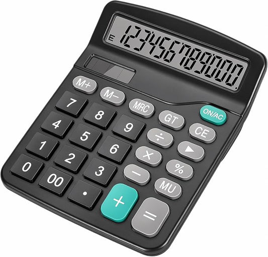 Desktop Calculator with Big Buttons, Dual Power Source, Solar and Battery by DANRONG