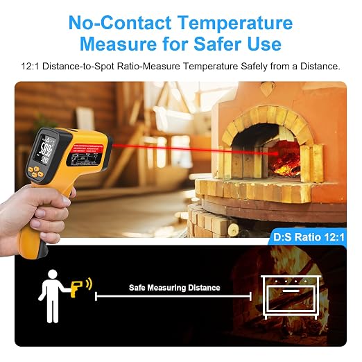 Non-Contact Infrared Thermometer Gun, High Accuracy -58°F to 1472°F, Adjustable - Image 3