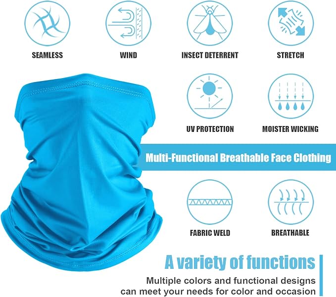 Geyoga 6 Pieces Summer UV Protection Cooling Neck Gaiter Face Clothing Neck - Image 2
