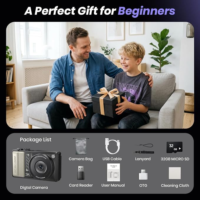 5K Digital Camera for Photography, 2026 Latest 80MP Autofocus WiFi Vlogging - Image 8