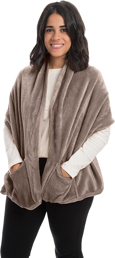 Mintra Home Wearable Microfiber Shawl – Soft and Warm Fleece Wrap by Mintra