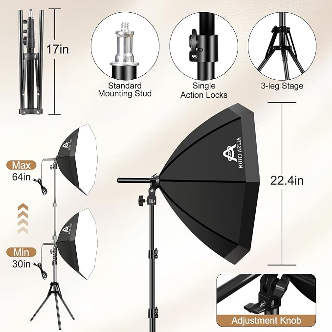 Softbox Photography Lighting Kit, Podcast Lighting，Shooting，Video Recording - Image 6
