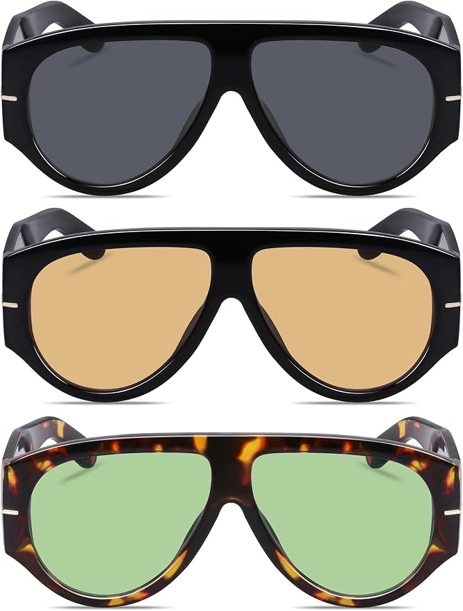Oversized Retro Aviator Sunglasses - Image 2