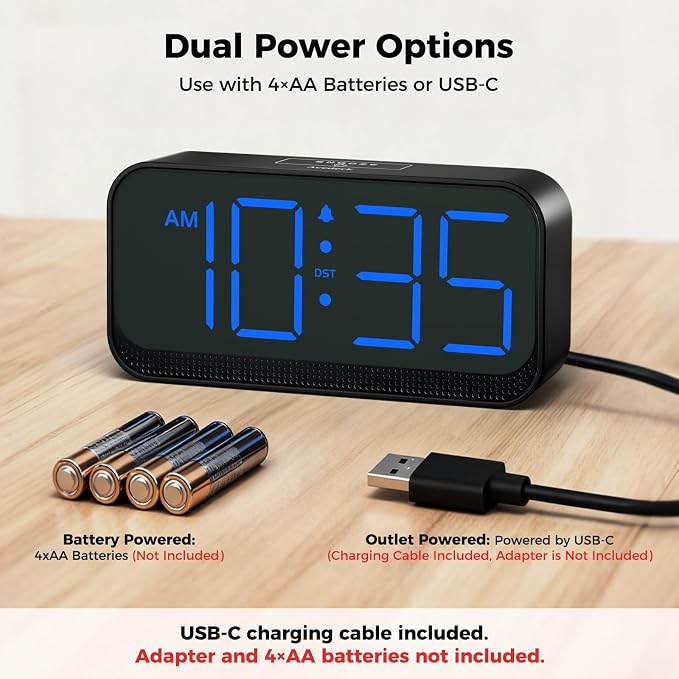 Acedeck Battery Operated Digital Clock: Cordless Small Alarm Clock - Image 3
