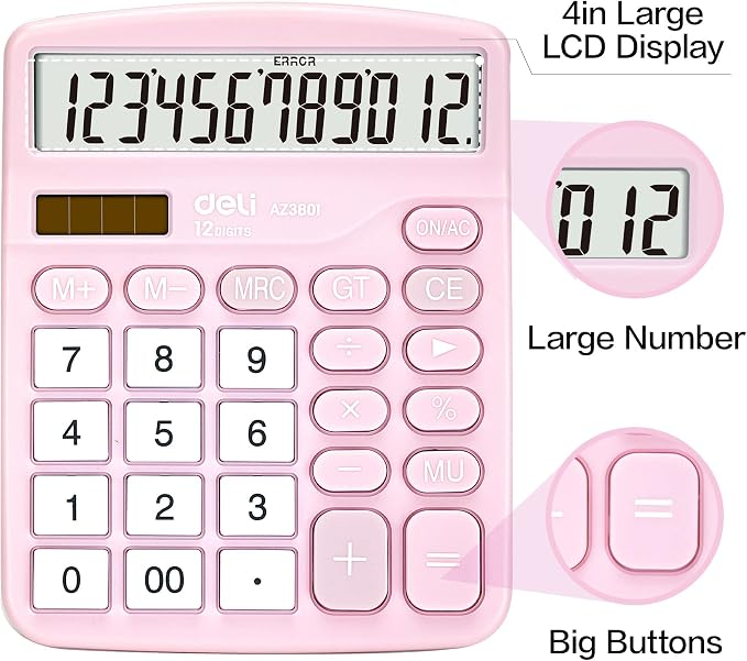 Calculator, Deli Standard Function Desktop Calculators - Image 3