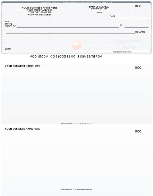 ABC Computer Checks Compatible w/Quick Books, Checks on Top, Gray Linen (250 Sheets)